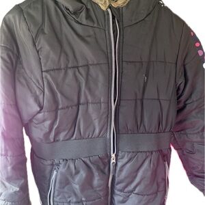 Black Puffer Jacket with Hood